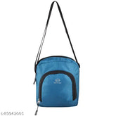Polyester blue sling bag, free size crossbody bag with adjustable strap, perfect for multiple occasions